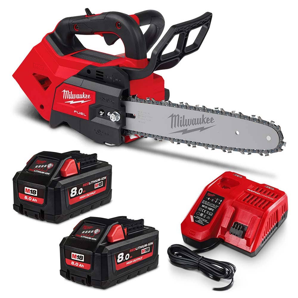 MILWAUKEE 18V FUEL™ 2 x 8.0AH 305mm (12) Top Handle Chainsaw Kit M18FTCHS12802